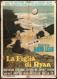2p280 RYAN'S DAUGHTER Italian 1p '70 David Lean, artwork of Sarah Miles overlooking the beach!