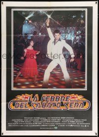 2p283 SATURDAY NIGHT FEVER Italian 1p '78 disco dancers John Travolta & Karen Lynn Gorney!
