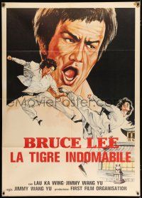 2p284 SAVAGE KILLERS Italian 1p '76 cool art of Bruce Lee, The Indomitable Tiger, kung fu!