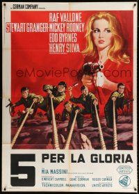 2p285 SECRET INVASION Italian 1p '64 Stewart Granger, Vallone, Mickey Rooney, different WWII art!