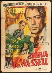 2p294 STORY OF DR. WASSELL Italian 1p '49 cool Geleng art of heroic Gary Cooper, Cecil B. DeMille