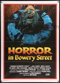 2p297 STREET TRASH Italian 1p '88 gruesome image of monster in toilet, Horror in Bowery Street!