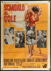 2p299 SUMMER PLACE Italian 1p R60s Sandra Dee & Troy Donahue in young lovers classic, Symeoni art!