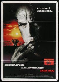 2p335 WHITE HUNTER, BLACK HEART Italian 1p '90 super c/u of Clint Eastwood as director John Huston!