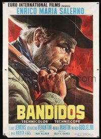 2p017 BANDIDOS Italian 2p '67 Casaro close up art of Enrico Maria Salerno, spaghetti western!