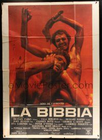 2p020 BIBLE Italian 2p '67 La Bibbia, Richard Harris as Cain killing Franco Nero as Abel!