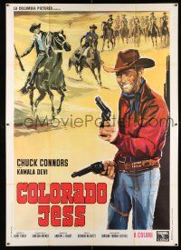 2p025 BROKEN SABER Italian 2p '66 great different art of cowboy Chuck Connors as Colorado Jess!