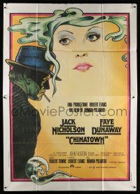 2p030 CHINATOWN Italian 2p '74 art of Jack Nicholson & Faye Dunaway by Pearsall, Roman Polanski