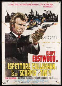 2p042 DIRTY HARRY Italian 2p '72 art of Clint Eastwood pointing gun by P. Franco, Don Siegel