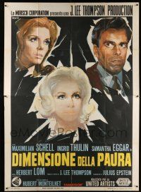 2p094 RETURN FROM THE ASHES Italian 2p '66 different Avelli art of Samantha Eggar, Thulin & Schell!