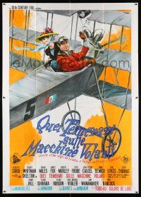 2p113 THOSE MAGNIFICENT MEN IN THEIR FLYING MACHINES Italian 2p '65 different Nistri airplane art!