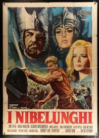 2p128 WHOM THE GODS WISH TO DESTROY Italian 2p '68 Die Nibelungen, Teil 1: Siegfried, German epic!