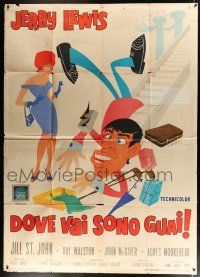 2p129 WHO'S MINDING THE STORE Italian 2p '63 different art of Jerry Lewis & Jill St. John by C Tim!
