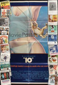 2r071 LOT OF 35 FOLDED ONE-SHEETS '50s-80s great images from a variety of different movies!