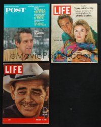 2r245 LOT OF 3 LIFE AND POST MAGAZINES '61-68 Paul Newman Clark Gable, Joanne Woodward