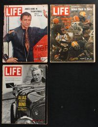 2r242 LOT OF 3 LIFE MAGAZINES WITH JAMES BOND COVERS '60s Thunderball, Ian Fleming & more!