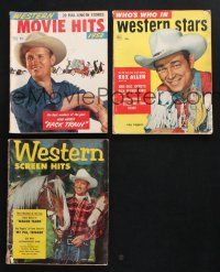 2r240 LOT OF 3 MAGAZINES OF COWBOY WESTERN MOVIES '50s Roy Rogers, Gene Autry & much more!