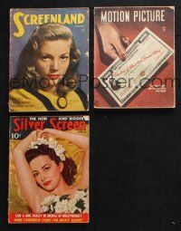 2r238 LOT OF 3 MOVIE MAGAZINES '40s Screenland, Silver Screen & Motion Picture!
