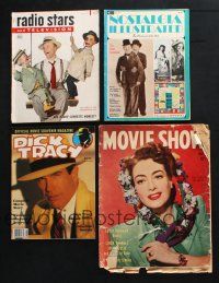 2r225 LOT OF 4 MOVIE, RADIO & TV MAGAZINES '40s-90s Laurel & Hardy, Dick Tracy, Edgar Bergen!
