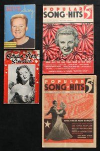 2r231 LOT OF 4 FILM & MUSIC MAGAZINES '30s-40s Movie Diary, Popular Song Hits, Screen Star Studies!