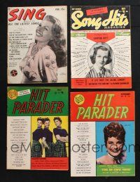 2r223 LOT OF 4 MUSIC MAGAZINES '40s-50s Rita Hayworth in Sing, Hit Parader, Song Hits!