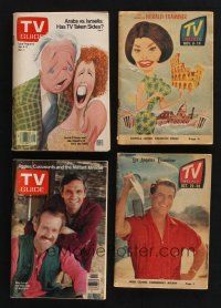 2r219 LOT OF 4 TV GUIDE AND TV WEEKLY MAGAZINES '60s-70s cool artwork by Al Hirschfeld & more!