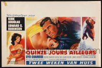 2s338 2 WEEKS IN ANOTHER TOWN Belgian '62 different art of Kirk Douglas & sexy Cyd Charisse!
