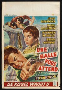 2s355 BULLET IS WAITING Belgian '54 Jean Simmons is trapped with Rory Calhoun & Stephen McNally!