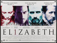 2s038 ELIZABETH DS British quad '98 Cate Blanchett, Geoffrey Rush, Joseph Fiennes!