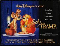 2s049 LADY & THE TRAMP advance DS British quad R97 Walt Disney romantic canine dog classic cartoon!