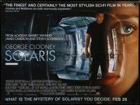 2s066 SOLARIS advance British quad '02 Steven Soderberg, George Clooney, Natascha McElhone!