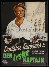 2s458 FIGHTING O'FLYNN Danish '49 cool art of swashbuckling Douglas Fairbanks, Jr., Helena Carter!