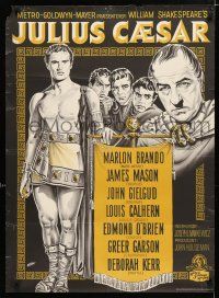 2s473 JULIUS CAESAR Danish '54 art of Marlon Brando, James Mason & Greer Garson, Shakespeare