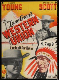 2s523 WESTERN UNION Danish '41 Zane Grey, Fritz Lang, Robert Young, Randolph Scott