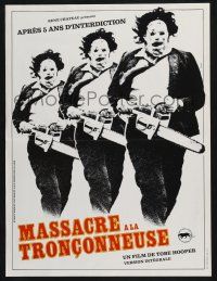 2s167 TEXAS CHAINSAW MASSACRE French 16x21 R80s Tobe Hooper cult classic slasher horror!