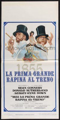 2s809 GREAT TRAIN ROBBERY Italian locandina '79 art of Connery, Sutherland & Down by Jung!