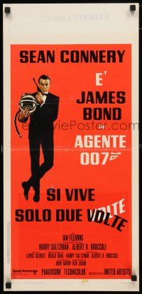 2s851 YOU ONLY LIVE TWICE Italian locandina R70s great art of Sean Connery as James Bond w/ gun!
