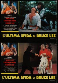 2s741 GAME OF DEATH II set of 8 Italian photobustas '82 Bruce Lee, See Yuen Ng's Si wang ta!