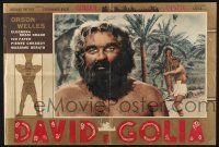 2s774 DAVID & GOLIATH Italian photobusta '61 Ivica Pajer in title role about to slay Kronos!