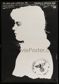 2s221 CUCKOO IN A DARK FOREST Polish 26x38 '86 art of crying girl w/Nazi stamp!