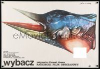 2s231 FORGIVE ME Polish 27x38 '87 Russian, bizarre Procka Socha fish/bird w/bare breast artwork!
