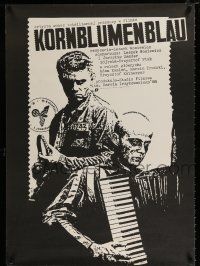 2s235 KORNBLUMENBLAU Polish 27x37 '89 Jakub Erol artwork of prisoner playing accordion!
