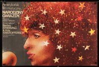 2s259 STAR IS BORN Polish 26x38 '78 Jakub Erol art of Barbra Streisand, rock 'n' roll!