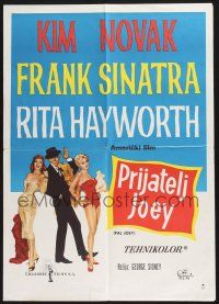 2s320 PAL JOEY Yugoslavian 20x28 '57 art of Frank Sinatra, sexy Rita Hayworth & Kim Novak!