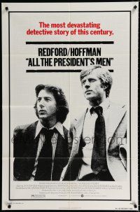2t032 ALL THE PRESIDENT'S MEN 1sh '76 Dustin Hoffman & Robert Redford as Woodward & Bernstein!