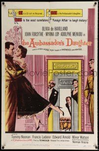 2t037 AMBASSADOR'S DAUGHTER 1sh '56 Olivia de Havilland, the most scandalous foreign affair!