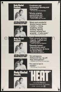 2t047 ANDY WARHOL'S HEAT 1sh '72 Andy Warhol, Joe Dallesandro & Sylvia Miles!