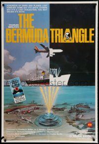 2t079 BERMUDA TRIANGLE 1sh '79 cool full color and b&w ship and airplane disaster art!