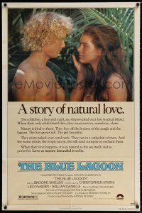 2t099 BLUE LAGOON 1sh '80 sexy young Brooke Shields & Christopher Atkins!