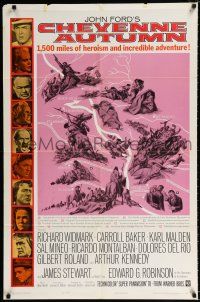 2t141 CHEYENNE AUTUMN 1sh '64 John Ford directed, artwork of soldier fighting Native American
